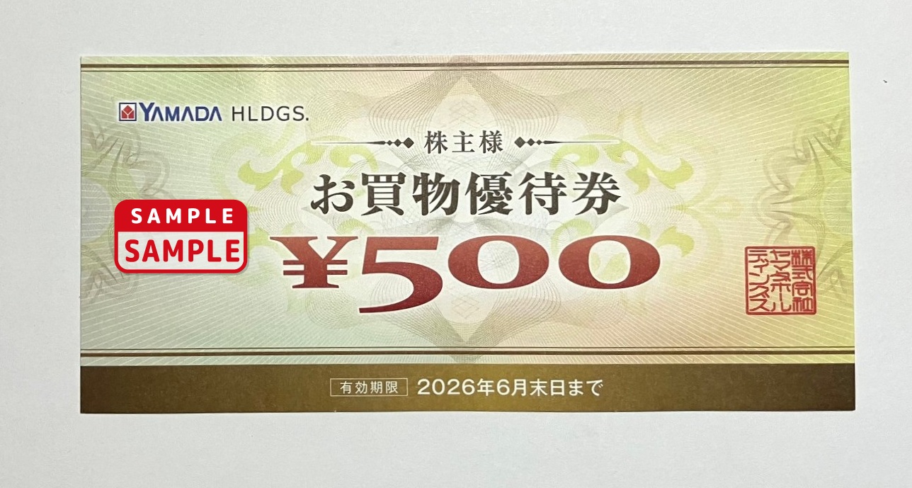 ヤマダHD株主優待券【500円券】